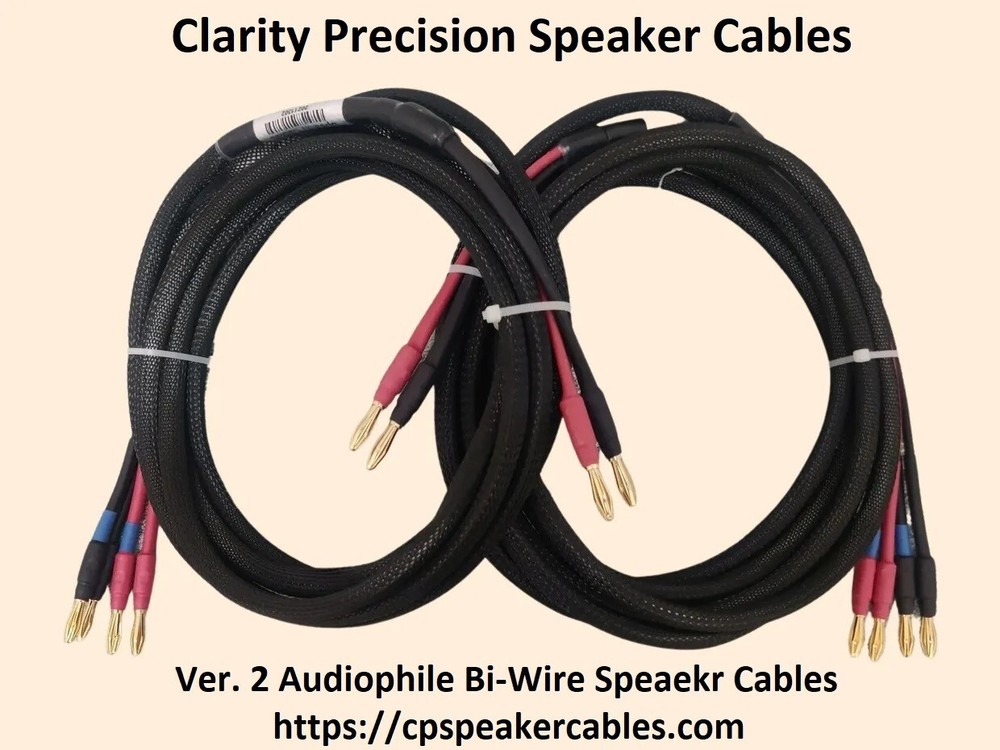 Clarity Precision Audiophile Bi-Wire Speaker Cables – 8ft. Handmade