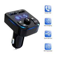 Bluetooth 5.0 Car Wireless FM Transmitter Adapter 2USB PD Charger Hands-Free Lot