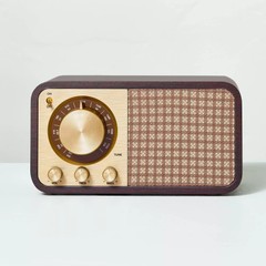 Small Wood Finish with Brass Retro Radio – Hearth & Hand with