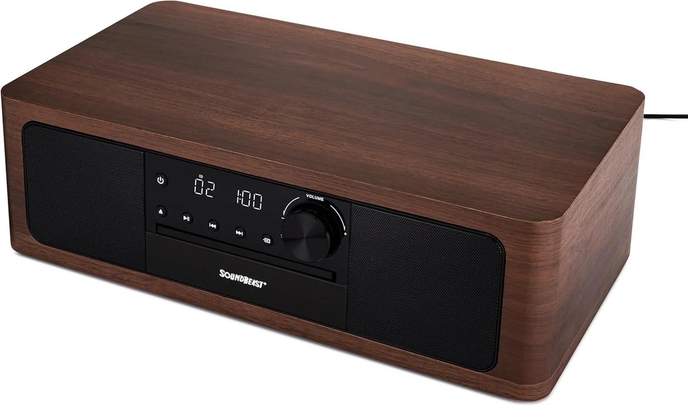 SoundBeast Stereo Shelf System with CD Player, Bluetooth, FM Radio, USB Playback