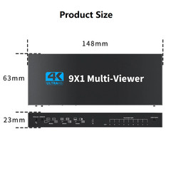 HDMI-Compatible Multiviewer Splitter 4K 9 In 1 Out Screen Multi Viewer With IR