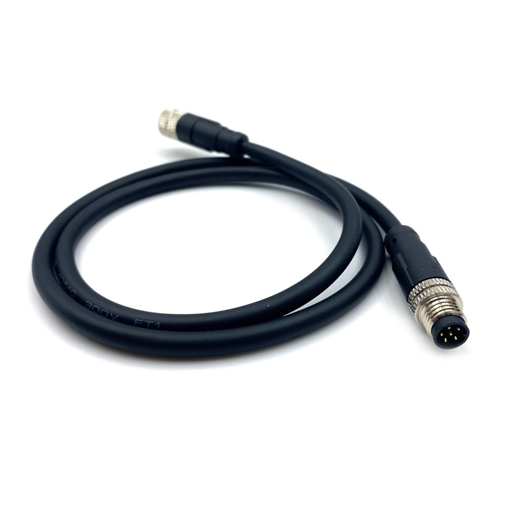 1.64ft M8 6 Pins to Female Connector Cable, A Straight Molding Cable Female t…