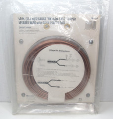 NEW Recoton 12 Gauge 40ft Oxygen Free Copper Speaker Wire w Gold Plated Pins NOS