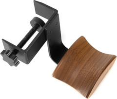 Headphone Holder with 6Cm Wide Walnut Headrest,Adjustable Clamp-On Headset Stand