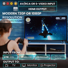 AV RCA S-Video To HDMI Converter 3.0 – AV2HDMI Adapter Cable with Remote Control