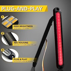 2 Pack 10″ LED Trailer Tail Light Bar Brake Stop Sequential Turn Signal