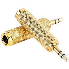 6.35mm 1/4″ Female to 3.5mm 1/8″ Male TRS Stereo Audio Headphone Mic Adapter
