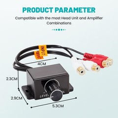 Universal Car Audio Amplifier RCA Level Controller Bass Volume Control Knob