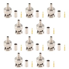 BNC 50 Ohm Crimp Male Plug 10-Pack Suit RG58C/U T&M Probe Extension Cords RoHS 3
