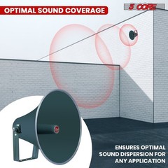 16-Inch Weatherproof Outdoor PA Paging Horn Speaker with Mounting Bracket