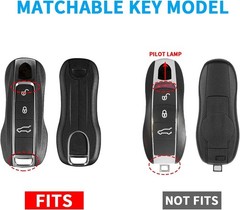 Key Fob Cover, 3-Piece Painted Key Shell Compatible with Taycan Ca Color: blue