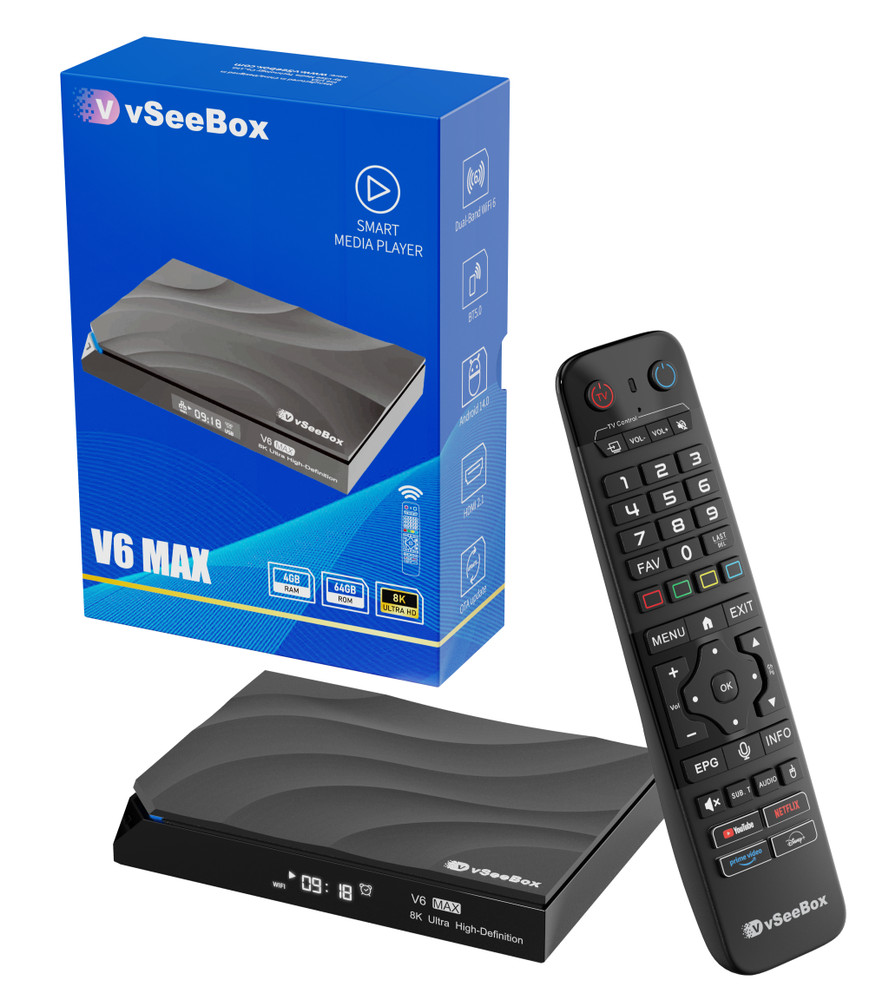2026 vSeeBox V6 Max – Streaming Smart Media Device – Free Same Day Shipping