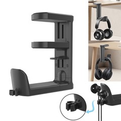 Rotating Headphone Stand Gaming Headset Holder Flexible Under Desk Table Hanger