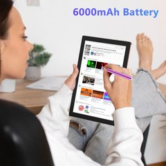 Tablet Android 15, 10 inch 12GB RAM+64GB ROM/1TB Expand, 2 in 12GB+64GB Pink