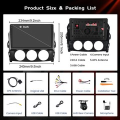 4+64 9″ Touch Wireless Carplay Android Auto Stereo for 2009-2015 Mazda Miata MX5