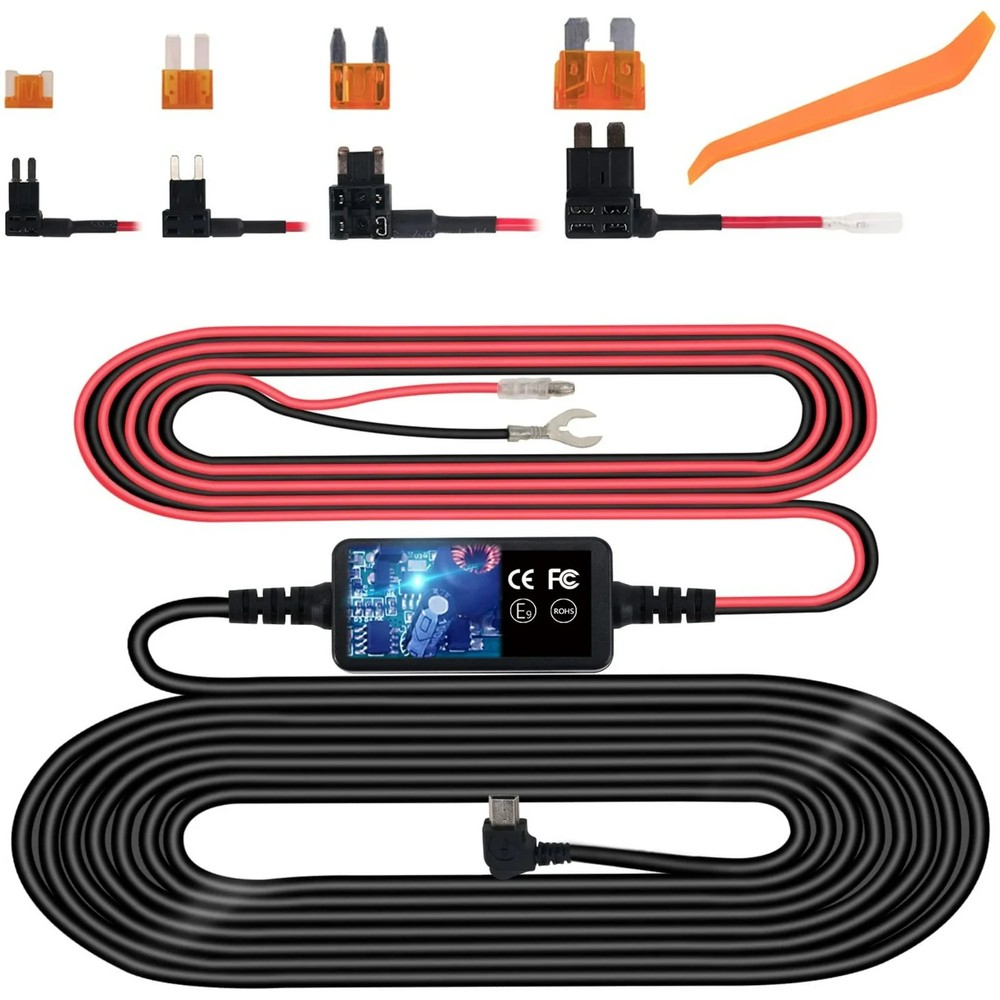 Plozoe 11.5ft Dash Cam Hardwire Kit Mini USB 12V-24V to 5V Car Power Cable
