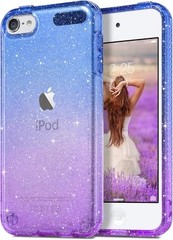 ULAK Clear Gradient Glitter Case for iPod Touch 7th/6th/5th Purple