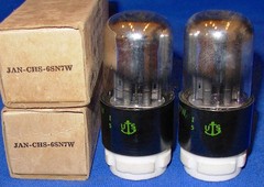NOS NIB Matched Pair Sylvania JAN CHS 6SN7W Vacuum Tubes Same 1945 Date #6