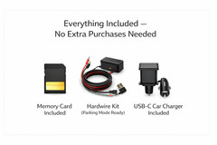 4K Dash Cam Front Rear WiFi GPS 64GB Hardwire Kit Dual Power Night Vision