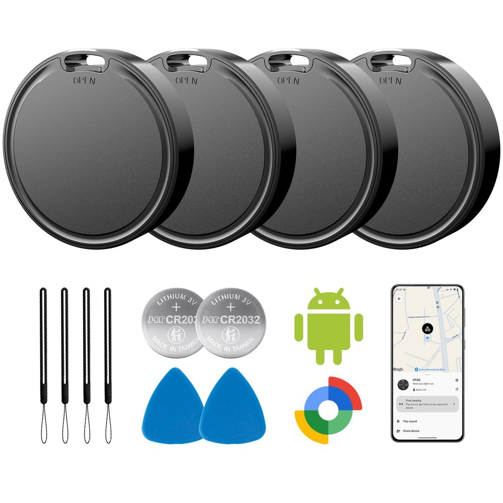 Android Tracker Tags – 4 Pack 2 Year Battery IP65 Waterproof