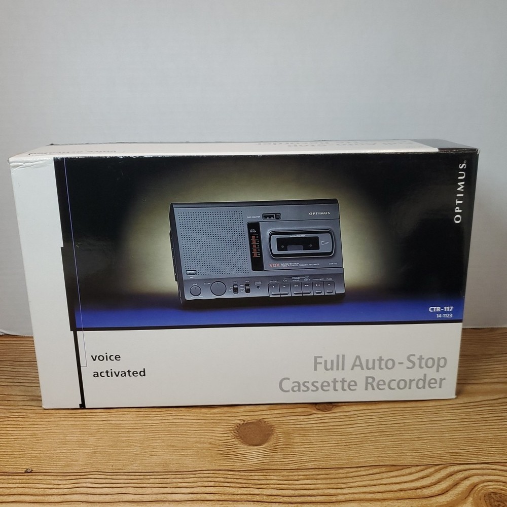 Optimus RadioShack Cassette Recorder w/ VOX Voice Activation CTR-117 New Sealed