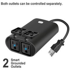 Outdoor Smart Plug, 2.4G WiFi Light Outlet Compatible with Alexa and Google Home