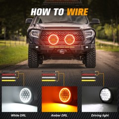 Pair 9inch Round LED Spot Flood Work Driving Lights DRL Fog Lamp 4×4 SUV Offroad