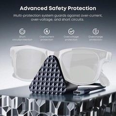 Smart Glasses Charging Dock Base with Indicator Lights and Sponge Protection