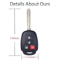 Key Fob Shell Case Replacement Fits for Toyota Camry Corolla RAV4 Highlander