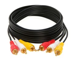 3 RCA Male to 3 RCA Male Cable Audio/Video TV DVD VCR Composite Multi-Pack LOT