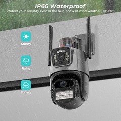 8MP 4K WiFi Security Camera: Dual Lens, 1-8X Zoom Outdoor PTZ Home Cam* US STOCK