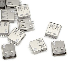 100 PCS USB Standard Port Female Solder 4Pin Plug Soldering Jacks Connector
