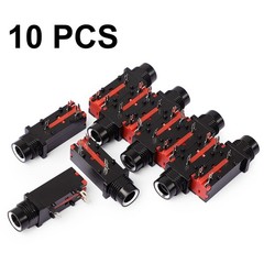 uxcell 10 Pcs 6.35mm 1/4 Inch 3Pin Mono Jack Panel Mount PCB Connectors,…