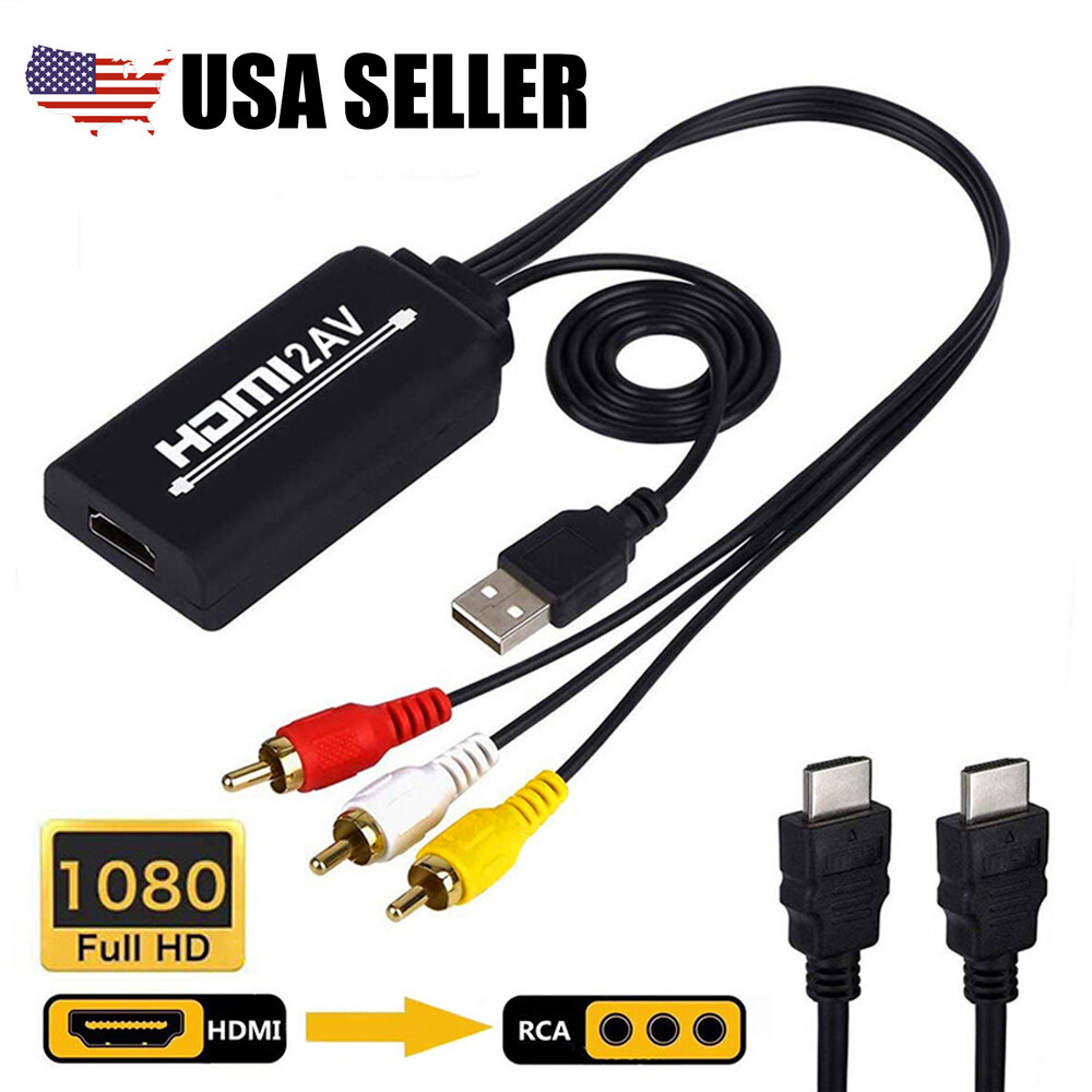 HDMI to RCA AV Converter Adapter 1080P For TV Audio Video Composite Stereo CVBS
