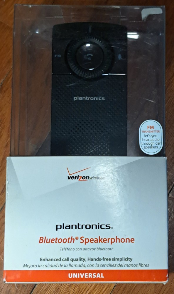 Verizon Plantronics Bluetooth SpeakerPhone FM Transmitter For Audio Car Speakers