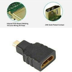2 Pack Micro HDMI Type D Male To HDMI A Female Cable Adapter Converter Connector
