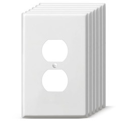 Oversized Duplex Outlet Covers, 6 Pack Jumbo Electrical 6 Pack, White