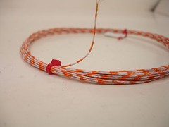 25 feet 26 AWG Silver plated Kapton PTFE White Orange 19 strand SPC