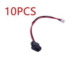 10X USB Type C Female Pigtail Cable to 2 Pin Wire Fast Charging Port DIY Cable