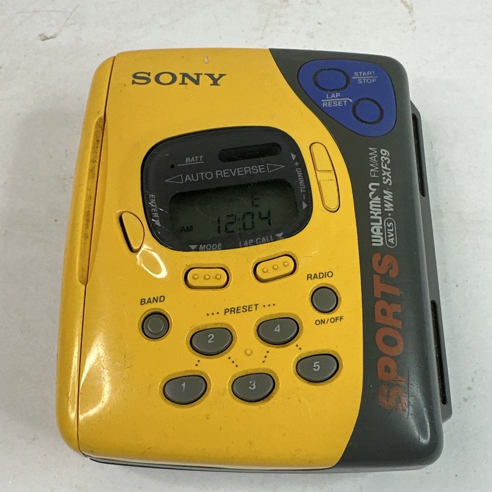 Sony Sports Walkman WM-SXF39 FM AM Radio Cassette Player Tested/Works Yellow