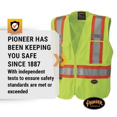 Pioneer Hi-Vis Safety Vest – StarTech Reflective Tape – Snap Break Away, Breatha