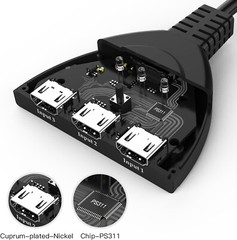 3 Port HDMI Splitter Cable 1080P Switch Switcher HUB Adapter for HDTV PS4 USA