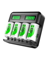 EBL C D Size Batteries Rechargeable ，Optional LCD Charger for C &D cell Battery