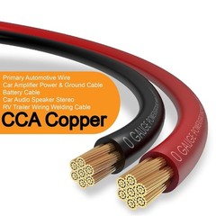 40FT 0 Gauge Battery Cable Copper Clad Aluminum w/ Lugs & Heat Shrink