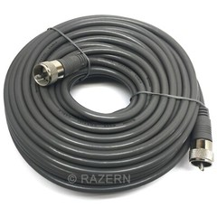 Steren 75 ft Gray RG8X Mini-8 Coax Coaxial PL259 UHF Ham CB Radio Antenna Cable
