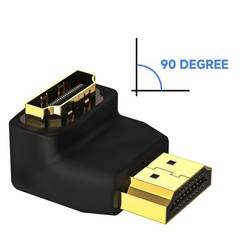Black Gold HDMI 90 and 270 Degree Adapter Male to Female