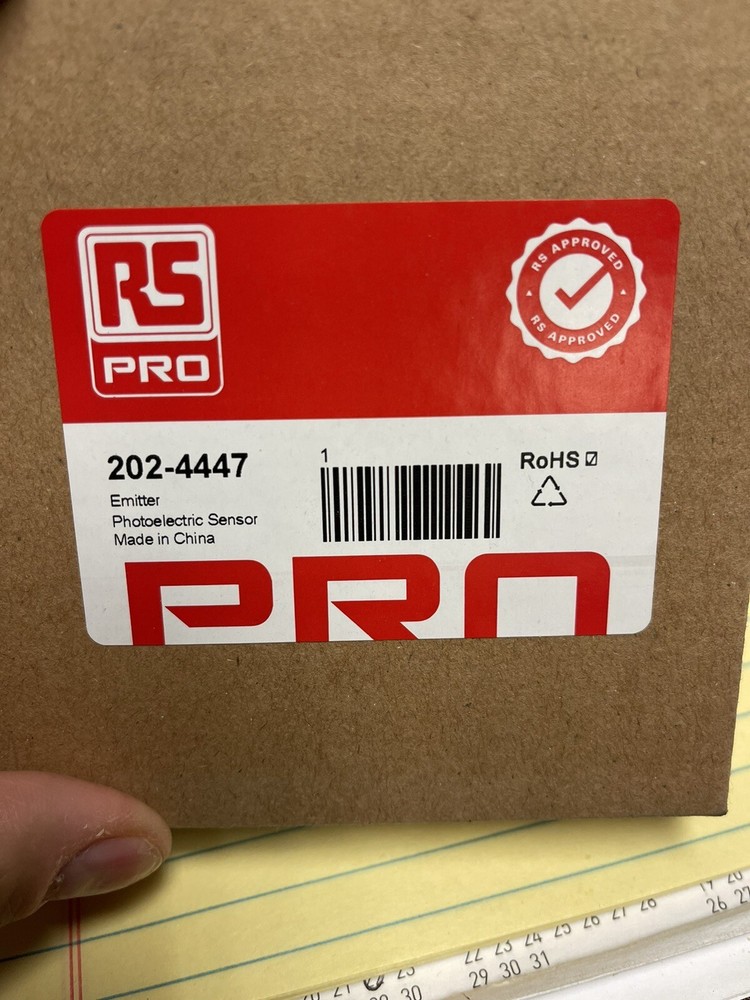 RS Pro Emitter 202-4447 10m Range Through Beam Photo Electric Block Sensor 30VDC