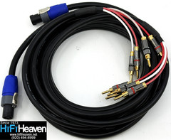 Blue Jeans Cable Canare 4S11 Bi-Wire Speaker Cables NL2FX SpeakON to Banana Male