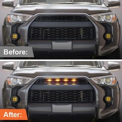 LED Grill Lights for 2014-2019 Toyota 4Runner Amber Light with housing