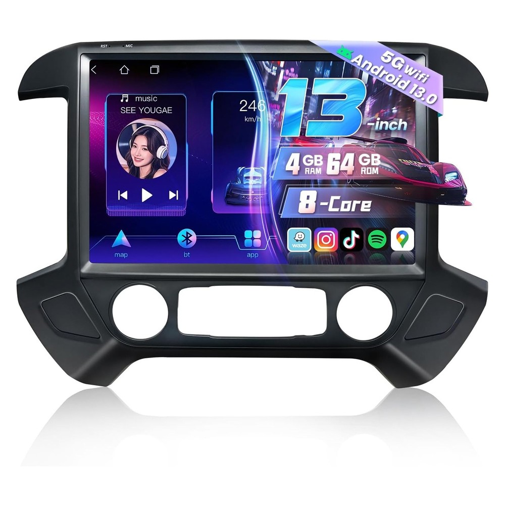 13.1” Radio Carplay Android 13 For Chevy Silverado GMC Sierra 2014-2018+Camera